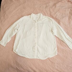 Aritzia Wilfred Free Cotton Shirt White Sz XL